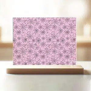 LCS31 - Toiles d'araignées fond rose