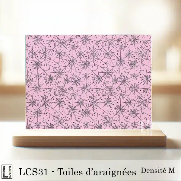 LCS31 - Toiles d'araignées fond rose